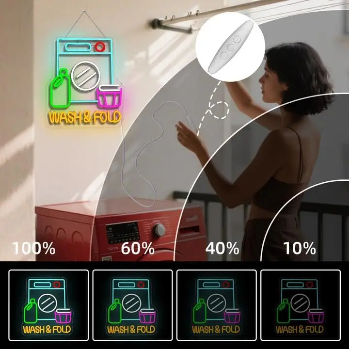 Wash Dry & Fold Neon Sign