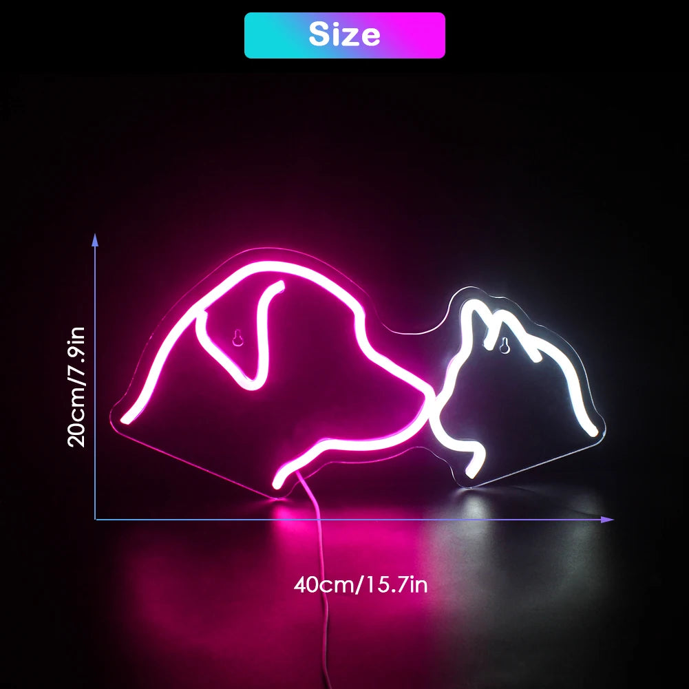 Dog Cat Neon Sign