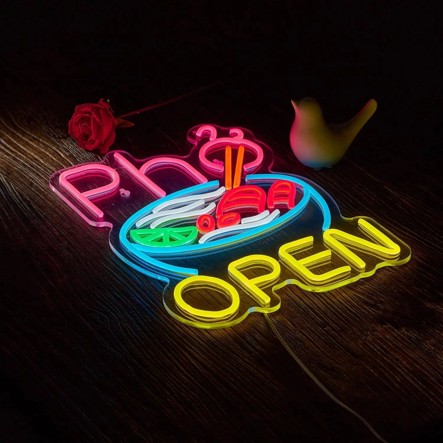 Pho Open Neon Sign