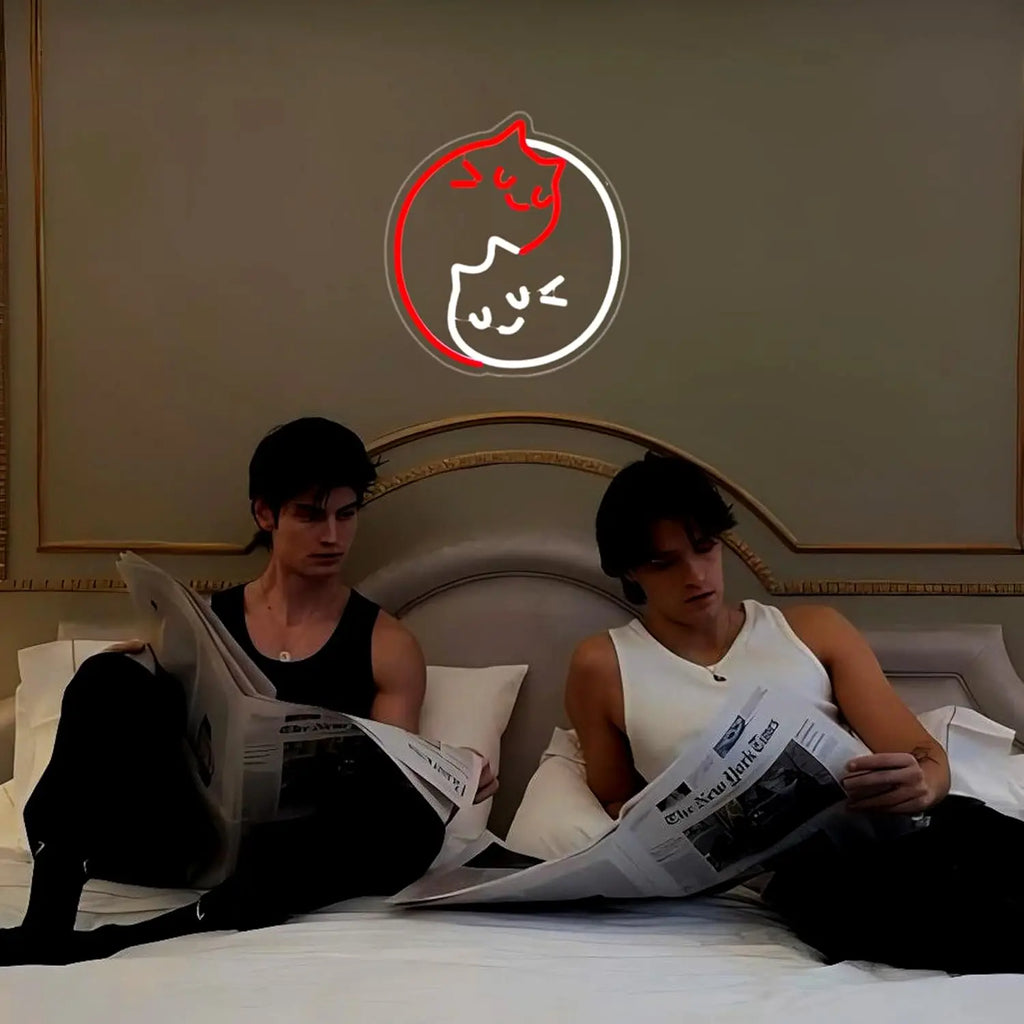 Ying Yang Cat Neon Sign