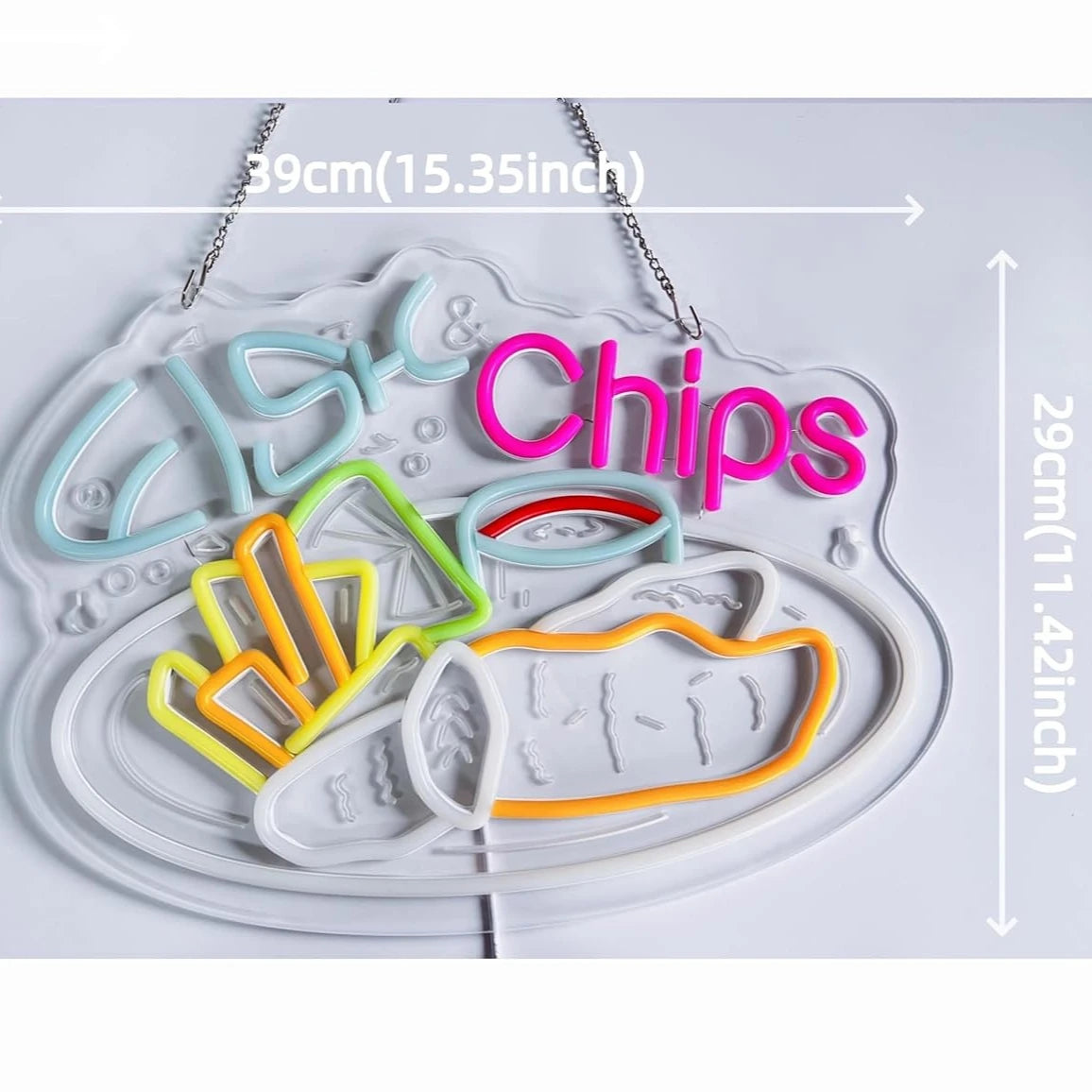 Fish Chips Neon Sign