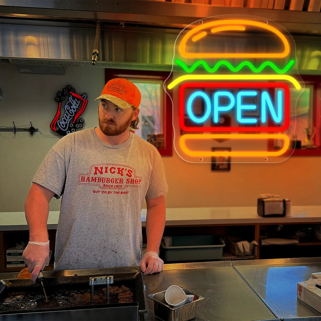 Hamburger Neon Sign
