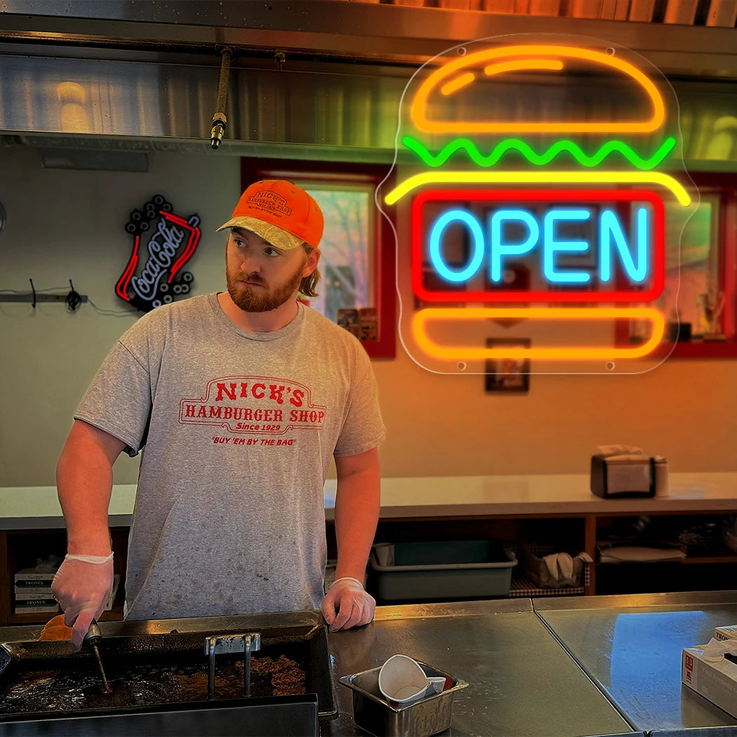 Hamburger Neon Sign