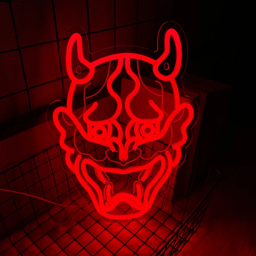 Hannya Mask Neon Sign
