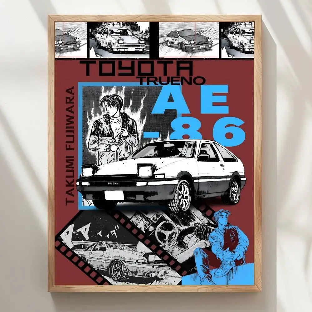 Initial D Anime Characters Wall Posters