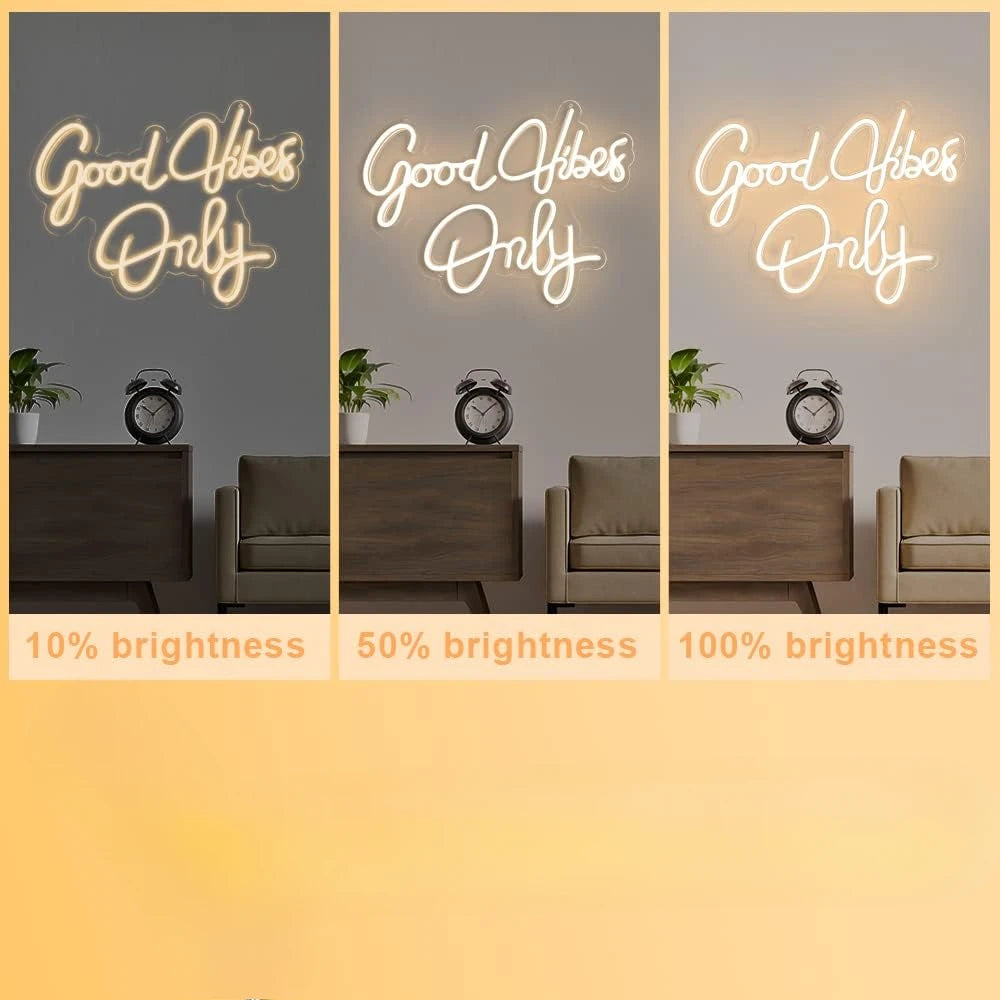 Large Good Vibes Only Neon Sign