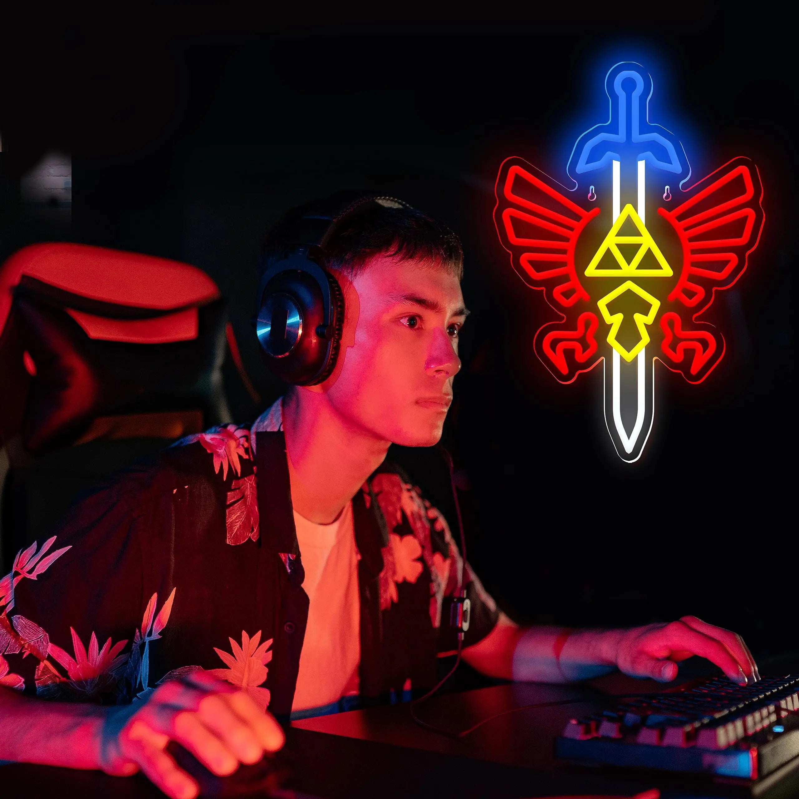 Legends of Zelda Swords Neon Lights
